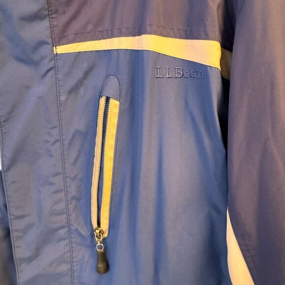 LL Bean Jacket Mens Large Tall Blue Long Sleeve Full Zip Button - Picture 4 of 15